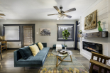 Living room, view of front door